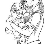 Coloriage Valentino entre les mains de Asha