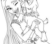 Coloriage Valentino l&eacute;chant son amie Asha