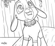 Coloriage Valentino sous une feuille