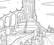 Coloriage Village de Asha du film Wish