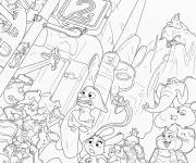 Coloriage Affiche du film d'animation de Disney Zootopie 2 