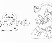 Coloriage Film Disney Zootopie 2 personnages et logo