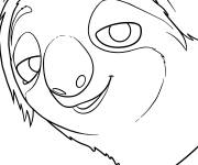 Coloriage Flash le paresseux de Zootopie 2
