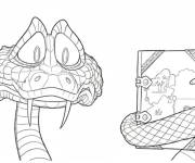 Coloriage Gary le serpent portant un cahier de note