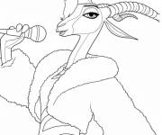 Coloriage Gazelle en chantant
