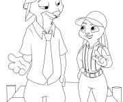Coloriage Illustration du film d'animation Zootopie 2