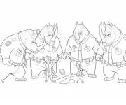 Coloriage Les amis Nick et Judy captur&eacute;s