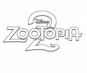 Coloriage Logo Zootopie 2