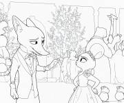 Coloriage Nick et Judy lors de la soir&eacute;e de Zootopie 2