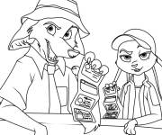 Coloriage Nick et Judy montrant leurs badges