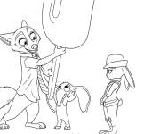 Coloriage Nick offrant une grosse glace