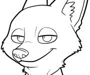Coloriage Nick Wilde kawaii du film Zootopie 2