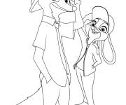 Coloriage Personnages animaux du Zootopie 2