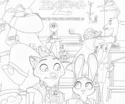 Coloriage Personnages de Zootopie 2 en classe