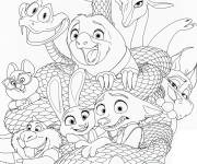 Coloriage Principaux animaux de Zootopie 2
