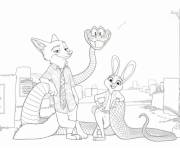 Coloriage Zootopie 2 en personnages