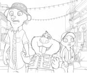 Coloriage Zootopie 2 sc&egrave;ne des amis