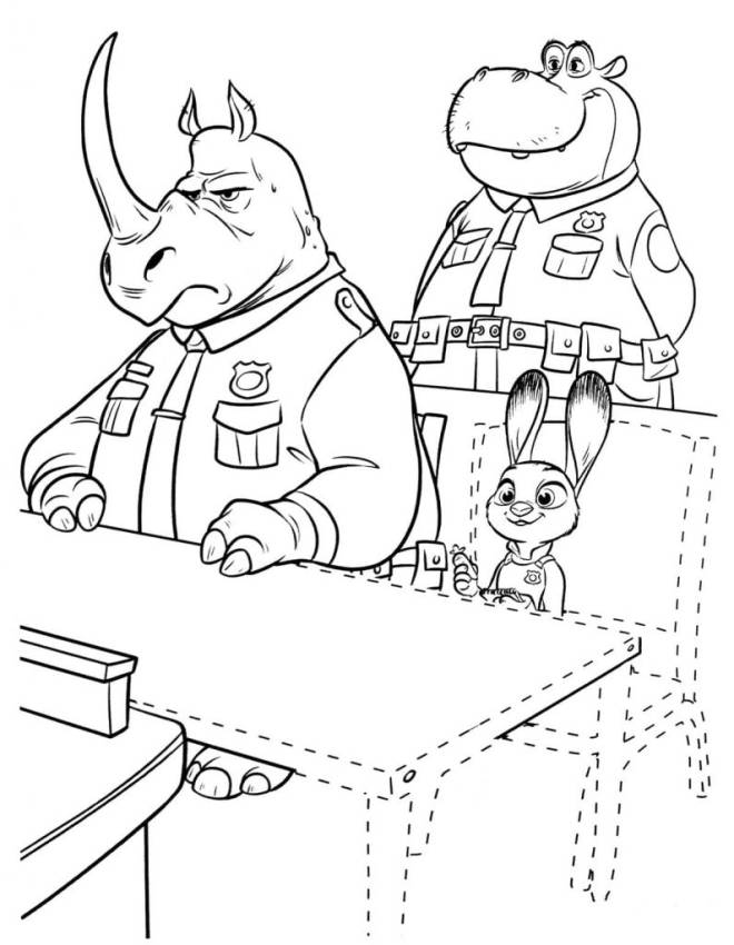 Coloriage et dessins gratuits Judy Hopps à l'école de police à imprimer