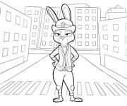 Coloriage Judy Hopps dans la ville