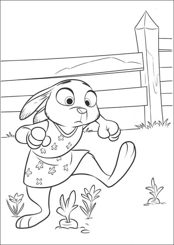 Coloriage et dessins gratuits Judy Hopps en robe Zootopia à imprimer