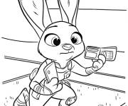 Coloriage Judy Hopps montre son badge