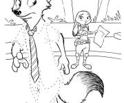 Coloriage Le renard de Zootopia à compléter