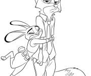 Coloriage Nick Wilde et Judy Hopps