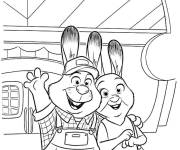 Coloriage Parents de Lapin Judy Hoops