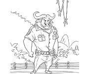 Coloriage Policier Buffolson de Zootopie