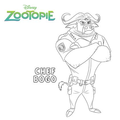 Coloriage et dessins gratuits Zootopie Chef Bogo à imprimer