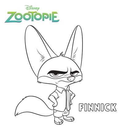 Coloriage et dessins gratuits Zootopie Finnick à imprimer
