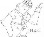 Coloriage Zootopie Flash le paresseux