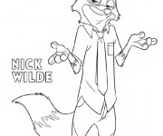 Coloriage et dessins gratuit Zootopie Nick Wilde à imprimer