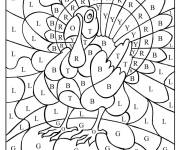 Coloriage Action De Gr&acirc;ce dinde magique par num&eacute;ro