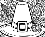 Coloriage Chapeau Action De Gr&acirc;ce