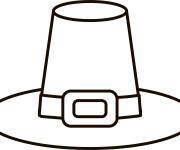 Coloriage Chapeau de p&egrave;lerin en noir et blanc &agrave; colorier