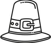 Coloriage Chapeau de p&egrave;lerin pour la f&ecirc;te d'action de Grace