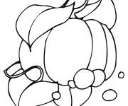 Coloriage Citrouille de l'Action de Gr&acirc;ce image gratuit