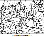 Coloriage Citrouilles d' Action De Gr&acirc;ce num&eacute;rot&eacute;