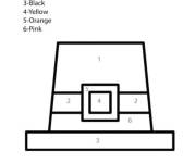 Coloriage et dessins gratuit Coloriage num&eacute;rot&eacute; du chapeau de p&egrave;lerin à imprimer