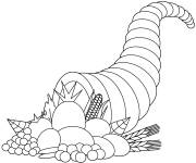 Coloriage Corne d'abondance en maternelle