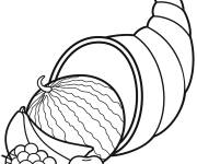 Coloriage Corne d'abondance pour Action de Grace