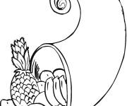Coloriage et dessins gratuit Corne d'abondance rempli des fruits à imprimer