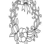 Coloriage et dessins gratuit Couronne de citrouille pour l'action de gr&acirc;ce à imprimer