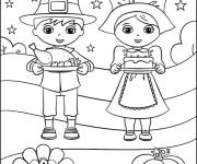 Coloriage Dieu te b&eacute;nie pour Action de Grace