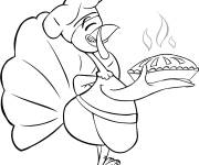 Coloriage Dinde comme chef de cuisine