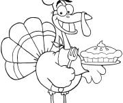 Coloriage Dinde cuisini&egrave;re a pr&eacute;par&eacute; une tarte