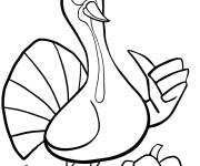 Coloriage Dinde de l'action de Grace souriant