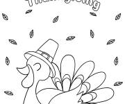 Coloriage Dinde heureuse pendant l'action de grace