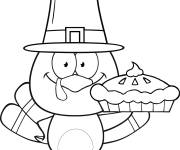 Coloriage Dinde mignon pour le Thanksgiving